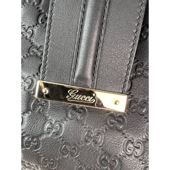Gucci Guccissima Leather New Ladies Web Large Black Hobo Bag - Picture 5 of 12